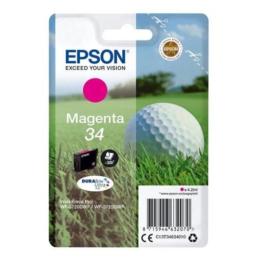 Epson 34 - 4.2 ml - magenta - original - cartouche d'encre - pour WorkForce Pro WF-3720, WF-3720DWF, WF-3725DWF