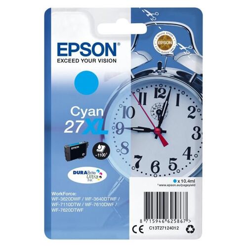 Epson 27XL - 10.4 ml - XL - cyan - original - emballage coque avec alarme radioélectrique - cartouche d'encre - pour WorkForce WF-3620, WF-3640, WF-7110, WF-7610, WF-7620, WF-7715, WF-7720