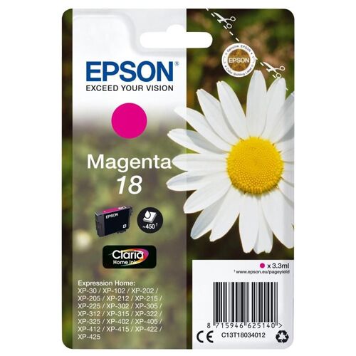 Epson 18 - 3.3 ml - magenta - original - cartouche d'encre - pour Expression Home XP-212, 215, 225, 312, 315, 322, 325, 412, 415, 422, 425