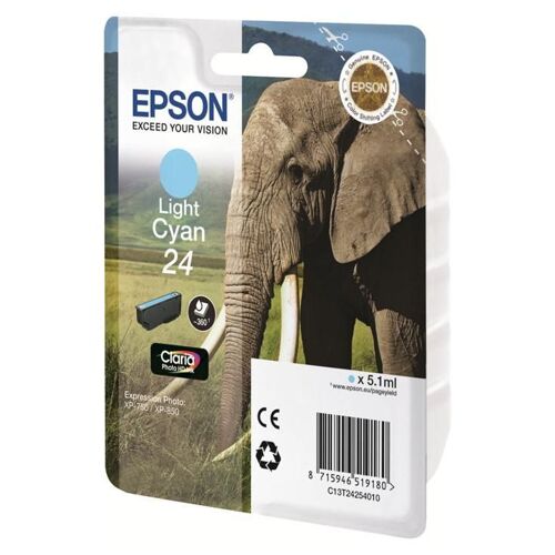 Epson 24 - 5.1 ml - cyan - original - blister - cartouche d'encre - pour Expression Photo XP-55, 750, 760, 850, 860, 950, 960; Expression Premium XP-750, 850