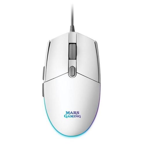 MARS GAMING MMG - Souris - jeux - pour droitiers - optique - 6 boutons - filaire - USB - blanc