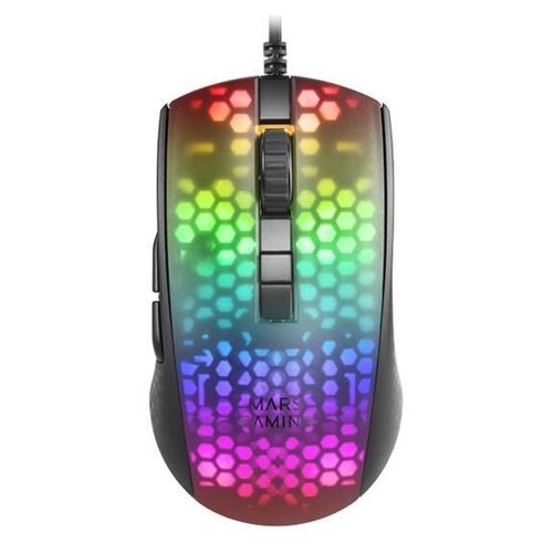 MARS GAMING MMR - Souris - jeux - pour droitiers - optique - 6 boutons - filaire - USB - noir