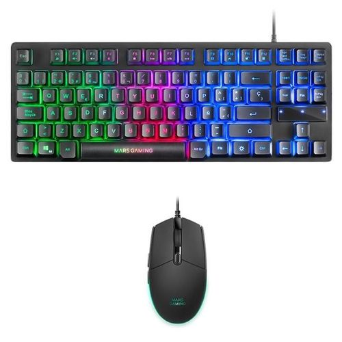 MARS GAMING MCPTKL - Ensemble clavier et souris - TKL - backlit - USB - QWERTY - Espagnol - commutateur : H-Mech - noir