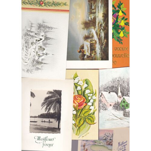 Joli Lot De 22 Cartes Postales Et Voeux "Meilleurs Voeux", Ecrites