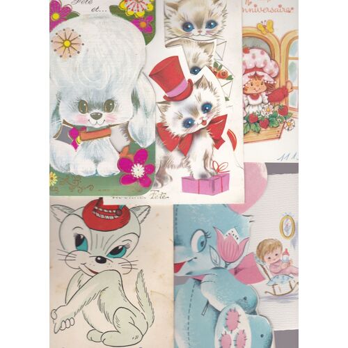 Joli Lot De 8 Cartes Postales Et Voeux Pour Enfants, Ecrites