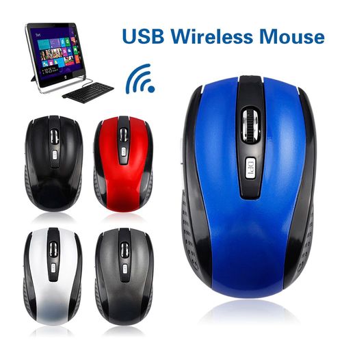 Souris sans fil Gamer de souris 2.4GHz 6 boutons 1600 DPI souris d'ordinateur -Noir