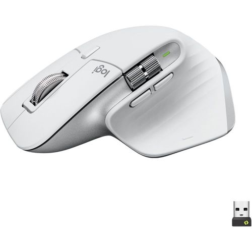 Logitech Master Series MX Master 3S - Souris - ergonomique - optique - 7 boutons - sans fil - Bluetooth, 2.4 GHz - récepteur USB Logitech Logi Bolt - gris pâle