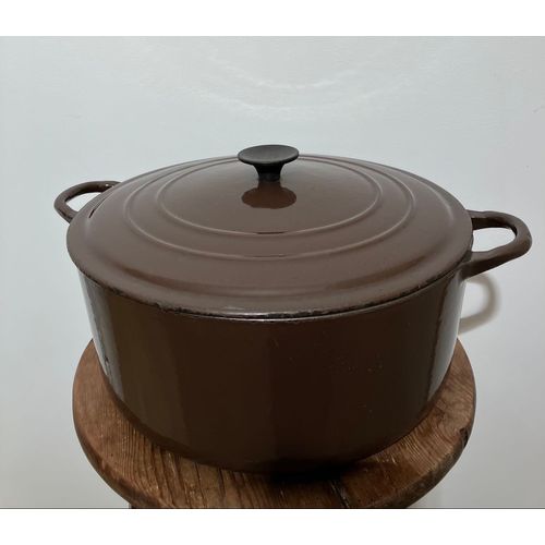 Vintage-Cocotte En Fonte Marron-Le Creuset