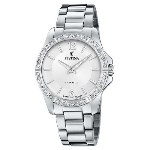 Montre Femme Festina Acier Lunette Strass Collection Mademoiselle