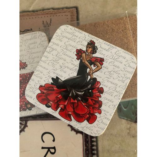 Lot De 6 Dessous De Verre En Liège Thème Espagne 