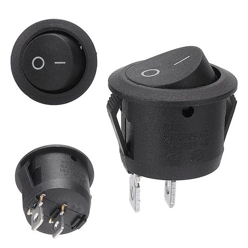 Interrupteur À Bascule Universel 12v, 1 Pièce, Panneau De Tableau De Bord De Voiture, Marche/Arrêt, 2 Broches, Interrupteur À Bascule Rond Avec 2 Bornes, Accessoires Automobiles
