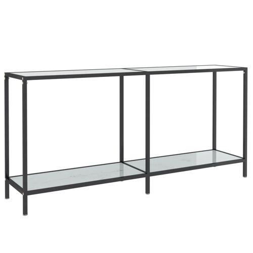 vidaXL Table console Blanc 160x35x75,5 cm Verre trempé