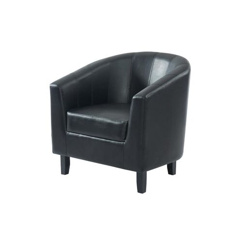 Fauteuil cabriolet en simili noir CRISTOBAL II