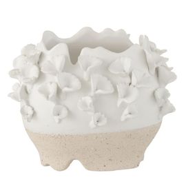 Cache-Pot En Poterie "Anémone" 25cm Naturel
