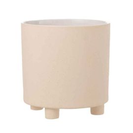 Paris Prix - Cache-Pot Déco En Céramique "Sable" 27cm Beige
