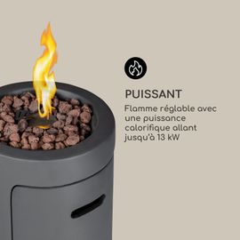 Braséro à gaz - Blumfeldt Crete 13 kW gaz liquide acier inoxydable - Gris foncé
