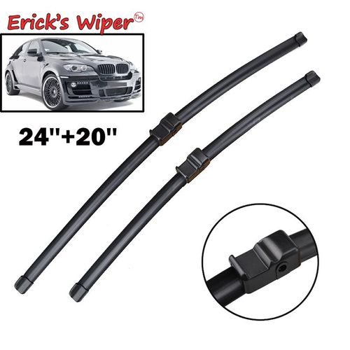 Erick ? Balais D'essuie-Glace Avant Lhd, Pour Pare-Brise, Fenêtre Avant De Pare-Brise, Pour Bmw X6 E71 E72 2008 ? 2012, 24 \""+ 20\""
