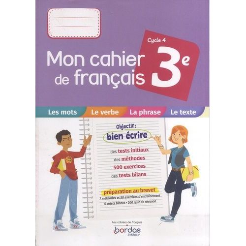 Mon Cahier De Français 3e Cycle 4