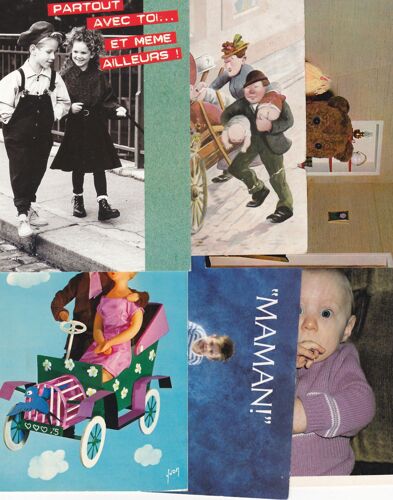 Lot De 9 Cartes Postales De France / Humour Enfants