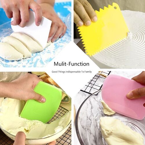 Spatule À Crème Utile 3 Pièces/Ensemble, Coupe-Pâte À Fondant, Grattoir À Gâteau, Outil De Pâtisserie, Accessoires De Cuisine