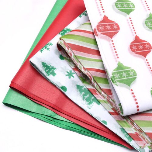 Papier cadeau de noël imprimé, emballage en tissu recyclable et écologique, fournitures d'emballage pour fête de nouvel an, 20, pièces/sac, 50x66cm