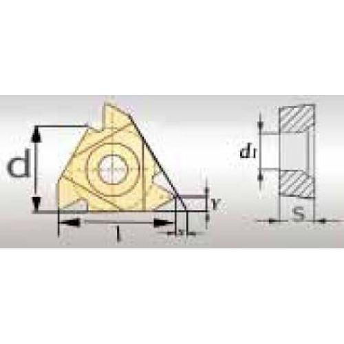 Plaquette revêtue 60° filetage externe pas 0,5-1,5 mm - taille 16 - 5 pcs Optimum 16ERAG60