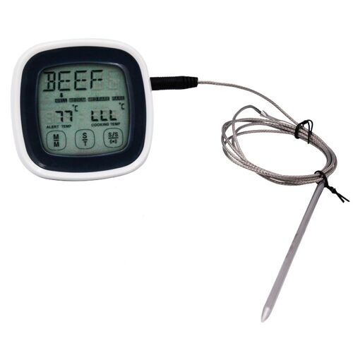 Thermomètre numérique pour Barbecue avec écran tactile, minuterie avec sonde, température de la viande, outil de cuisine domestique