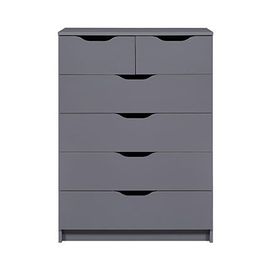 Commode 6 Tiroirs 81,5x40x,112,5 Cm Gris Foncé