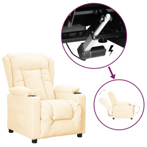 Vidaxl Fauteuil Releveur Inclinable Crème Similicuir