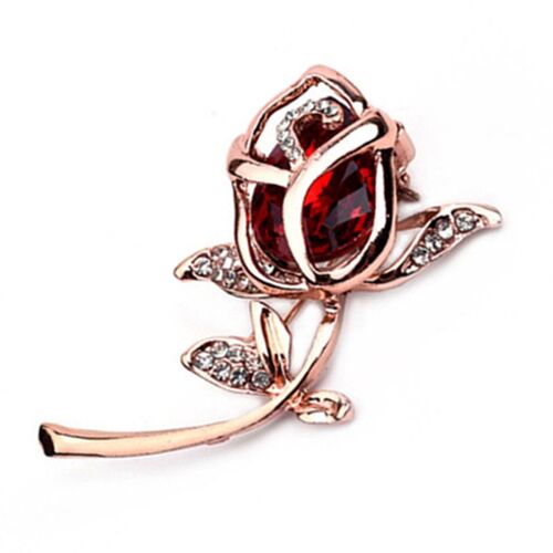 Broches En Alliage Cristal Rose Fleur, Accessoires Bijoux Cadeau D'anniversaire, Offre Spéciale