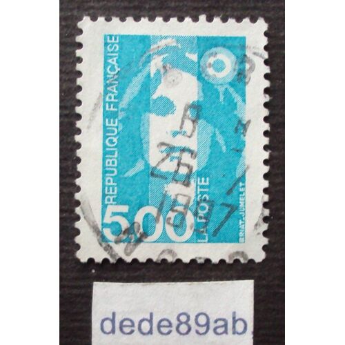 France..Marianne De Briat 5f00 Bleu Turquoise . Oblitéré Cachet Daté Used Stamp