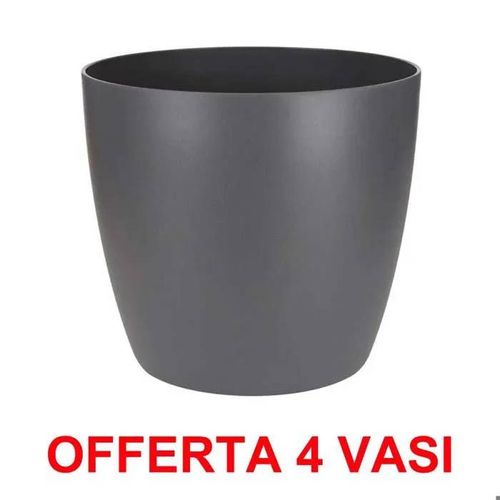 Offerta 4 Vaso Brussels Round 18cm Anthracite Elho