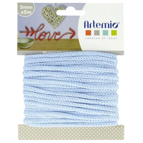 Cordon En Tricotin Tout Fait Bleu Pastel Ø5mm X 5m