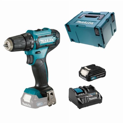 Perceuse visseuse 12V Makita DF333DZJ CXT - 1 Batterie BL1021B 2.0Ah, Chargeur DC18RE 12V/18V, Malette Makpac