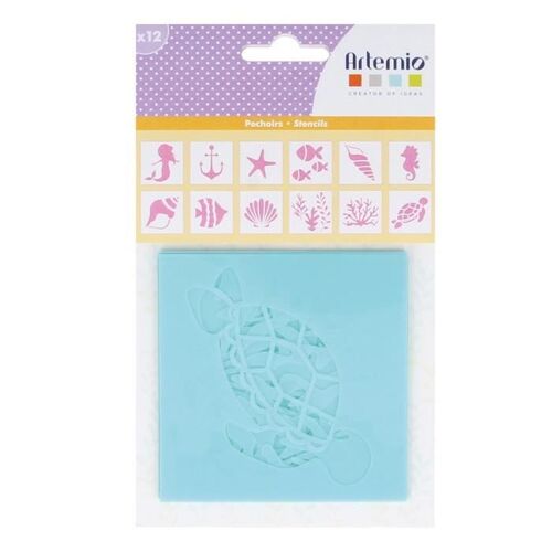 Set De 12 Pochoirs 'sirène' D'artemio 9x9 Cm