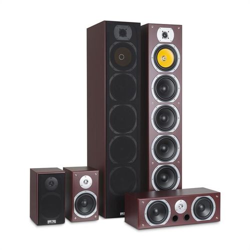 auna V9B Surround Lautsprecher Set 5 Boxen Set 440W RMS mahagoni