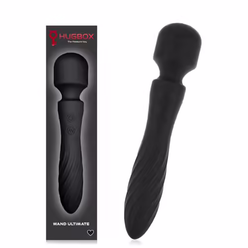 Vibromasseur Wand, Stimulateur De Clitoris, Clitoridien, Hugbox Play Noir, Sextoy, Orgasmes Intenses, Multiples Et Discrets