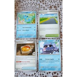Lot 4 Cartes Pokémon Ev 3.5: Hypotrempe, Piste Cyclable, Vieil Ambre Ancien Et Kokias.