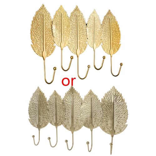 Crochet de luxe nordique en forme de feuille, porte-manteau, porte-clé, décoration murale suspendue