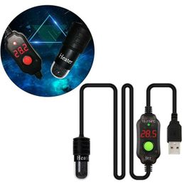Mini Aquarium Chauffe-Poisson 10w, Régulateur De Température Submersible, Thermostat De Chauffage, Usb Numérique Led, Tige Chauffante Pour Tortue