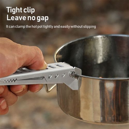 Pince À Aliments Double Tête, Support De Bol Chaud Pince À Plat Pince À Aliments, Pince À Aliments En Aluminium Pour Cuisson En Plein Air Barbecue Outil De Cuisine Portable