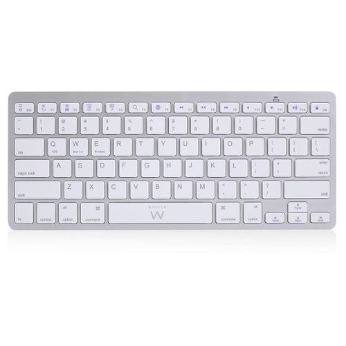 Ewent EW3161 - Clavier - Ultra-mince - sans fil - Bluetooth - QWERTY - Espagnol - blanc argenté - Pour la vente au détail - boîte