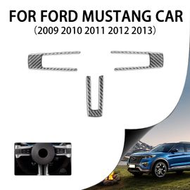 Garniture De Couverture De Volant En Fibre De Carbone, Moulures Intérieures, Accessoires De Voiture, Ford Mustang 2009, 2010, 2011, 2012, 2013, 3 Pièces