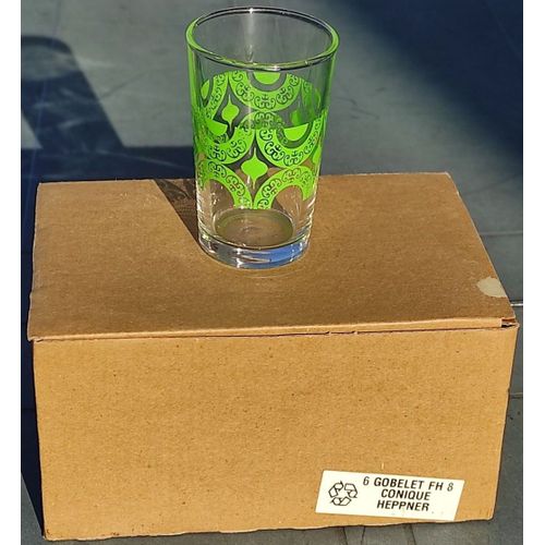 Lot De 6 Gobelets Coniques Verres Heppner