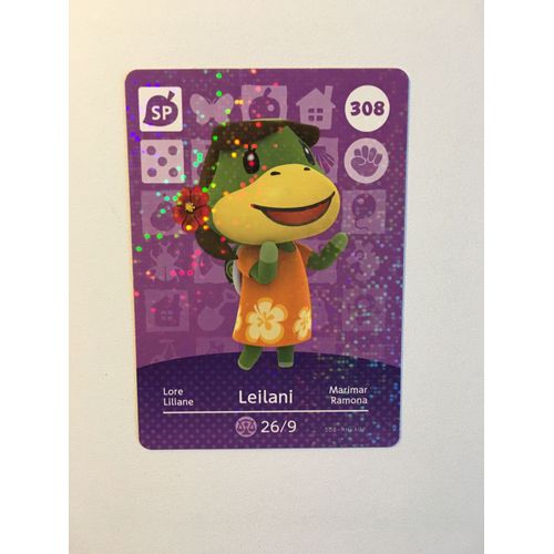 Carte Amiibo Rare Animal Crossing (Happy Home Designer & Welcome Amiibo) Série 4 N°308 : Liliane