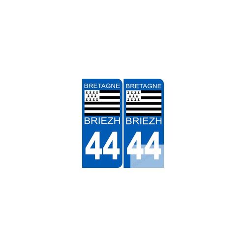 Immatriculation 44 Drapeau Breton - Sticker/Autocollant