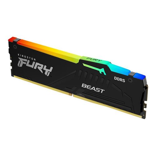 Kingston FURY Beast RGB - DDR5 - kit - 64 Go: 2 x 32 Go - DIMM 288 broches - 6000 MT/s / PC5-48000 - CL36 - 1.35 V - mémoire sans tampon - on-die ECC - noir