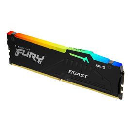 Kingston FURY Beast RGB - DDR5 - kit - 64 Go: 2 x 32 Go - DIMM 288 broches - 6000 MT/s / PC5-48000 - CL36 - 1.35 V - mémoire sans tampon - on-die ECC - noir