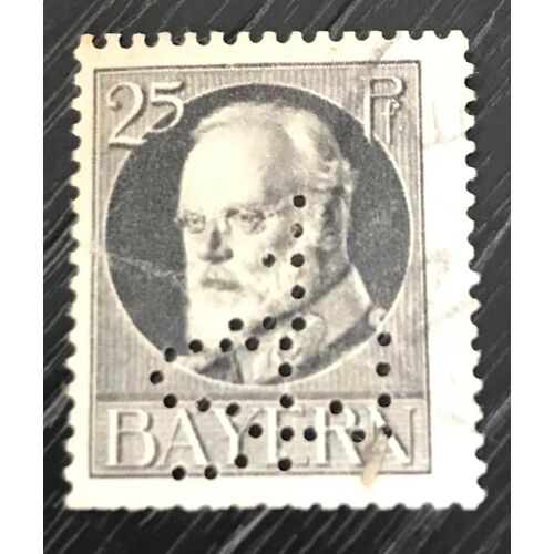 Timbre Oblitéré Perforé Allemagne Bayern