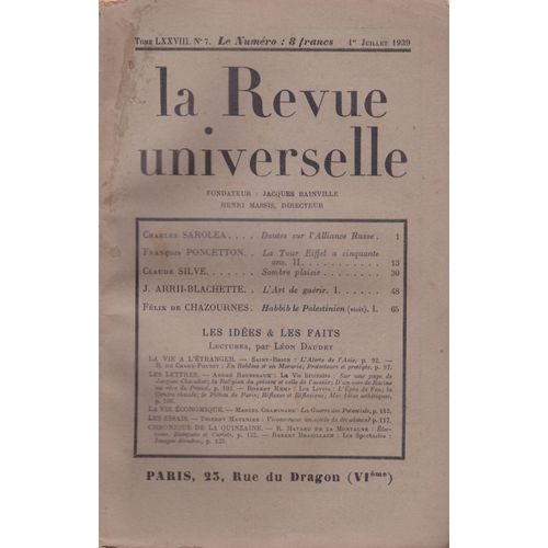 La Revue Universelle N° 7 Tome Lxxviii